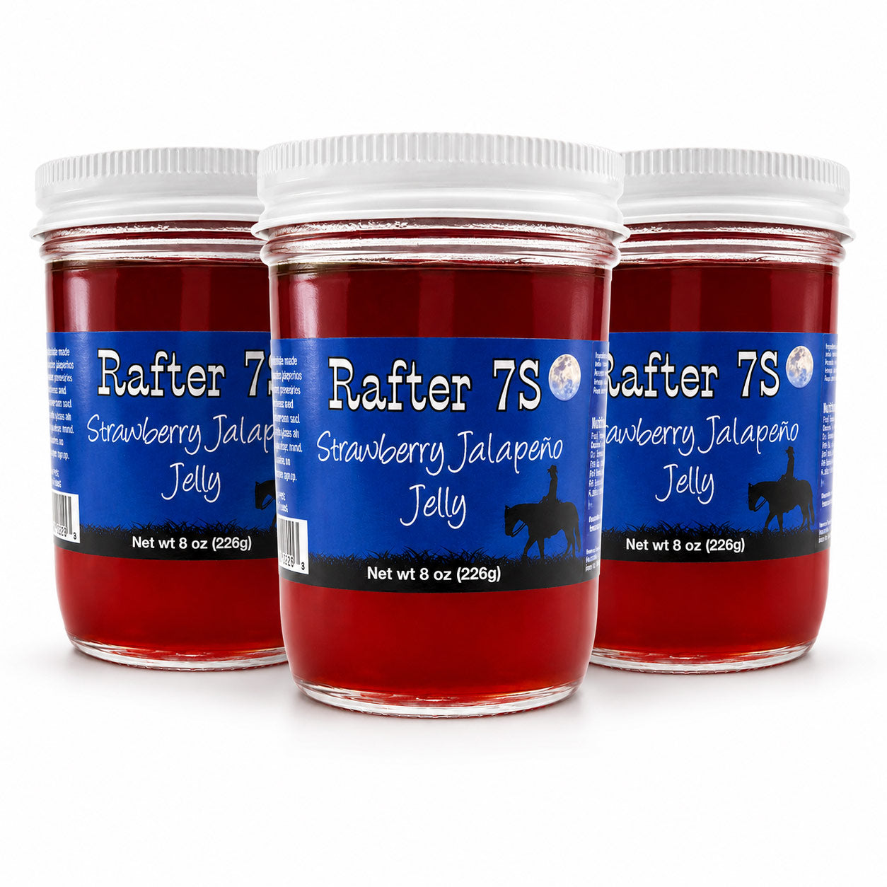 Strawberry Jalapeno Jelly | 8 oz. Jar | 3 Pack | Strawberry With Spicy Ending | Delightful Flavor | Made in Paxton, NE | Rafter 7S