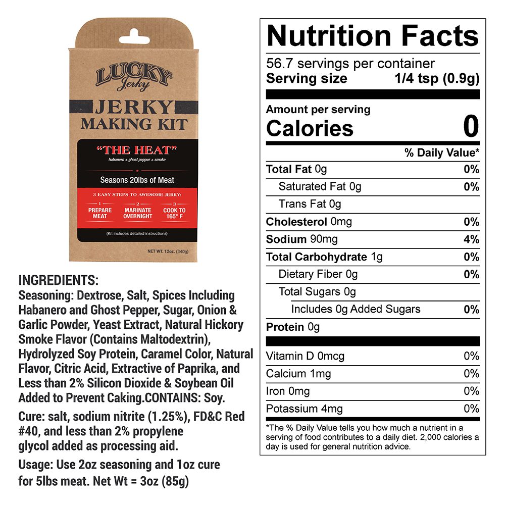 Jerky Making Kit | Pack of 3 | 12 oz. Box | The Heat Flavored | Habanero, Ghost Pepper, & Smoke Flavor | Perfect Kit To Make Spicy Beef Jerky | Seasons 20 lb. Of Meat | 3 Easy Steps | Detailed Instructions Included